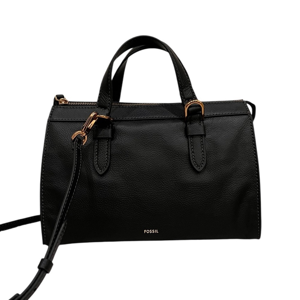 FOSSIL  Tessa Satchel or Crossbody Black Leather